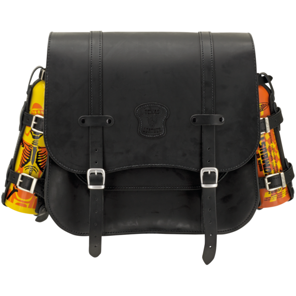 TEXAS LEATHER SIDE SADDLEBAG Texas Leather saddlebag 32L f/fuel bottl