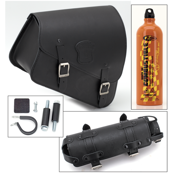 TEXAS LEATHER SPORTSTER FRAME BAG WITH BOTTLE HOLDER Texas Leather XL04-13 bag w/fuelcan