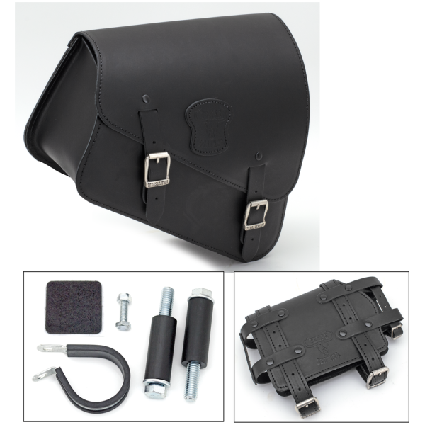 TEXAS LEATHER SPORTSTER FRAME BAG WITH BOTTLE HOLDER Texas Leather XL04-13 bag w/oil can hold