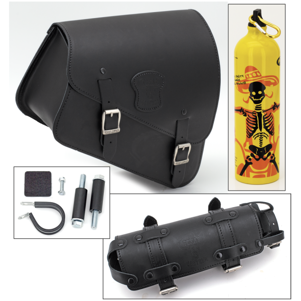 TEXAS LEATHER SPORTSTER FRAME BAG WITH BOTTLE HOLDER Texas Leather XL04-13 bag w/Bidon de Chu