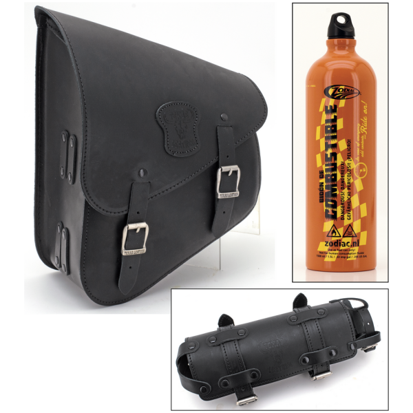 TEXAS LEATHER SOFTAIL SWING ARM BAGS T-Lthr Softail 5.5l bag w/fuelcan 2018