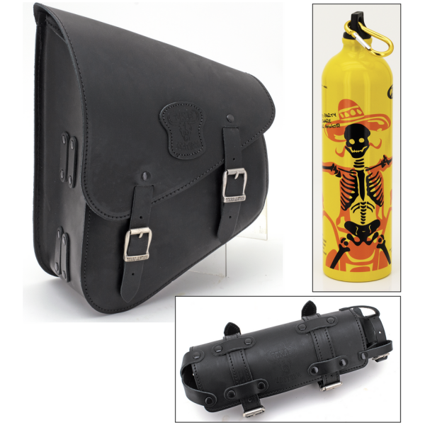 TEXAS LEATHER SOFTAIL SWING ARM BAGS 5.5l Softail bag w/Bidon Chuchaqui 2018