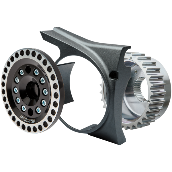 RICK'S OFFSET BELT PULLEYS & COVERS FOR SPORTSTER Offset pulley 13mm 29 teeth XL