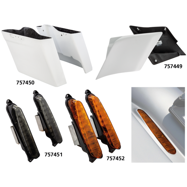 RICK'S STRETCHED REAR FENDERS FOR TOURING E-apprvd CVO Touring 14-up turn signals