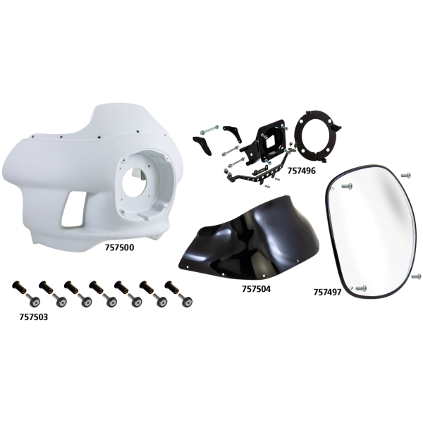 FXRP POLICE REPLICA CLUB STYLE FAIRING FXRP Fairing Windshield high black