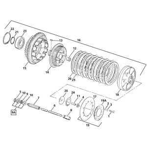 CLUTCH PARTS FOR LATE 1984-1989 BIG TWIN Clutch shell BTl84-85