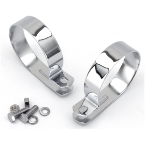 P-STYLE MUFFLER CLAMP Muffler Clamp Set Chrome 3-1/4" Tubing