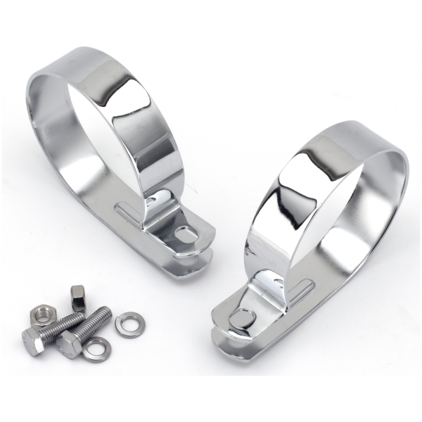 P-STYLE MUFFLER CLAMP Muffler Clamp Set Chrome 3-1/4" Tubing