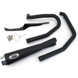 REDTHUNDER 2-INTO-1 EXHAUST SYSTEMS WITH ALUMINUM END CAP Redthunder 2-1 Black FXD91-05 Race