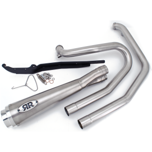 REDTHUNDER 2-INTO-1 EXHAUST SYSTEMS WITH ALUMINUM END CAP Redthunder 2-1 Satin FXD91-05 Race