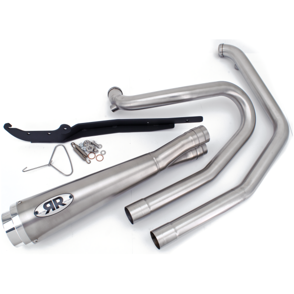 REDTHUNDER 2-INTO-1 EXHAUST SYSTEMS WITH ALUMINUM END CAP Redthunder 2-1 Satin FXD91-05 Race