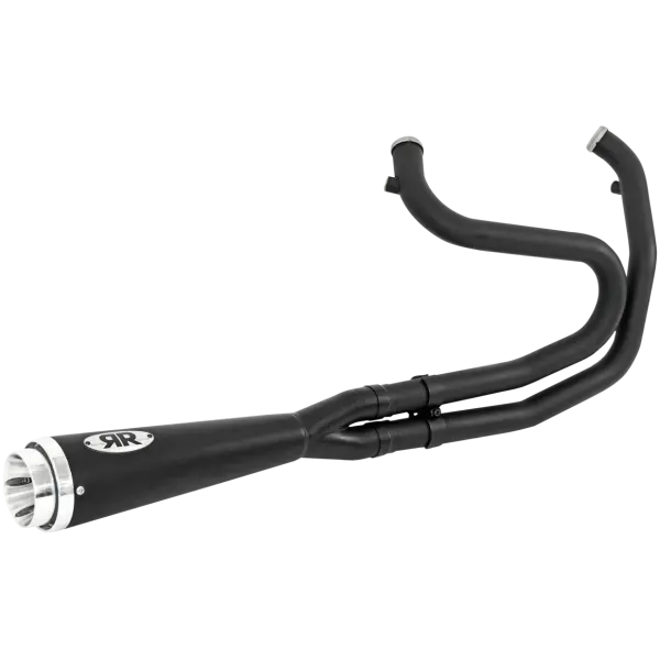 REDTHUNDER 2-INTO-1 EXHAUST SYSTEMS WITH ALUMINUM END CAP Redthunder 2-1 Black FXD06-17 Race