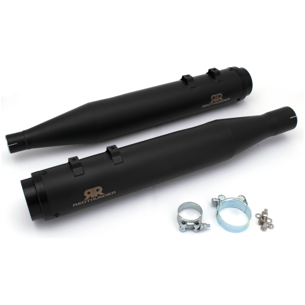 REDTHUNDER SLIP-ON MUFFLERS FOR TOURING Redthunder S/O Black FLH/T21-Up Race