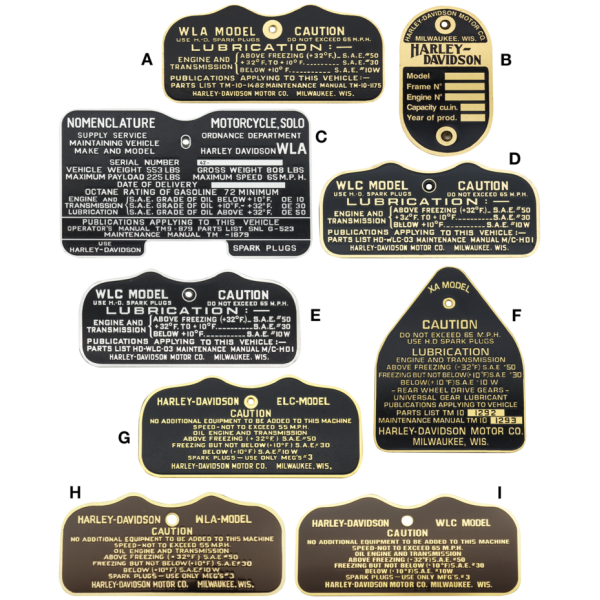VINTAGE CAUTION & DATA PLATES