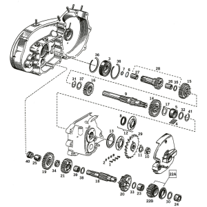 TRANSMISSION PARTS FOR 4-SPEED SPORTSTER Mainshaft XL67-70