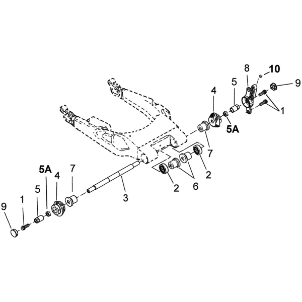SWINGARM PARTS FOR TOURING 2009 TO PRESENT Swingarm pivot nut FLH/T 09-10
