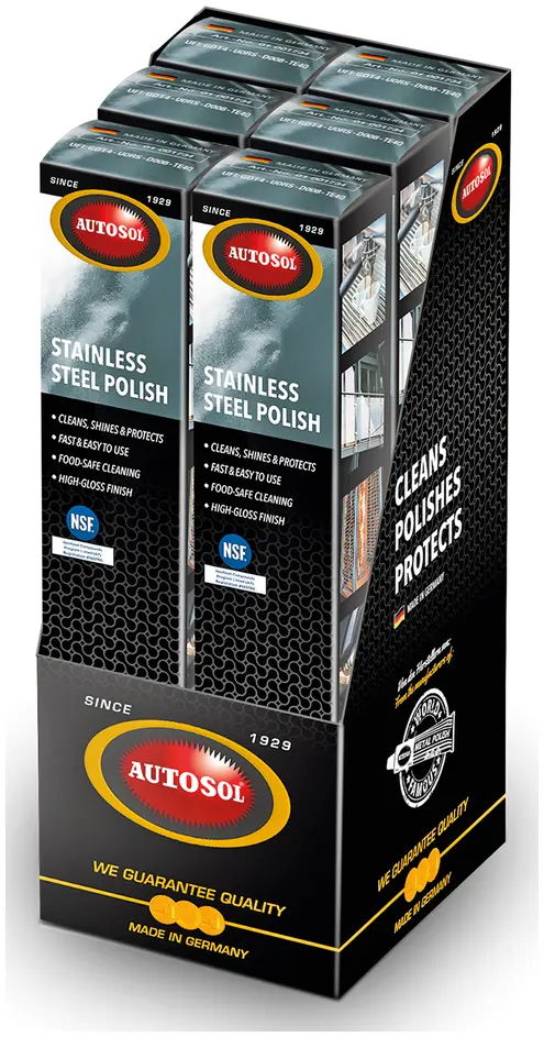 AUTOSOL STAINLESS STEEL POLISH 6pck Autosol Stainless Steel Polish 75ml