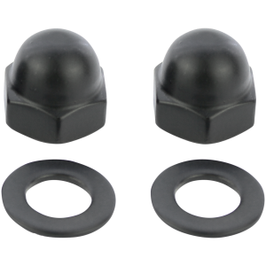 BLACK STAINLESS MIRROR NUT KIT Mirror Cap Nut kit Matt Blk 82-Up