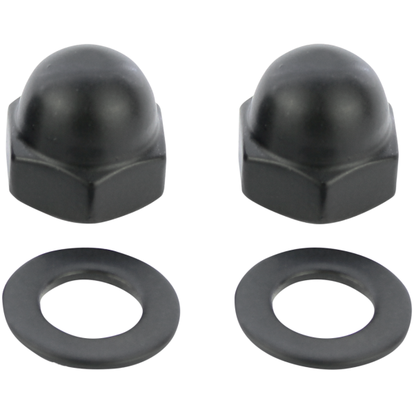 BLACK STAINLESS MIRROR NUT KIT Mirror Cap Nut kit Matt Blk 82-Up