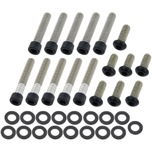 BLACK STAINLESS STEEL PRIMARY COVER SCREWS Prim. Cover Bolts Matt Blk FLH/T85-98