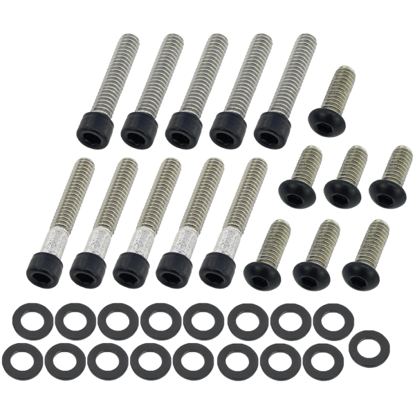 BLACK STAINLESS STEEL PRIMARY COVER SCREWS Prim. Cover Bolts Matt Blk FLH/T85-98