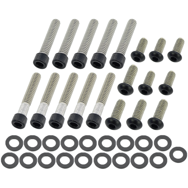 BLACK STAINLESS STEEL PRIMARY COVER SCREWS Prim. Cover Bolts Matt Blk FLH/T99-06