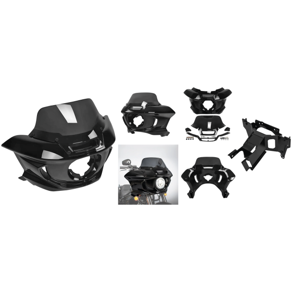 ST STYLE FAIRING FOR FXLRST & FXRST 7" Fairing Black Dark Screen FXLRST22-Up