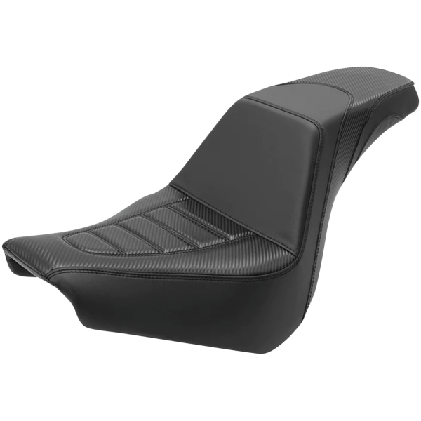 C.C. RIDER STEP-UP SEAT FOR MILWAUKEE EIGHT SOFTAIL 2-Up Pleated Seat Black FXBB18-Up