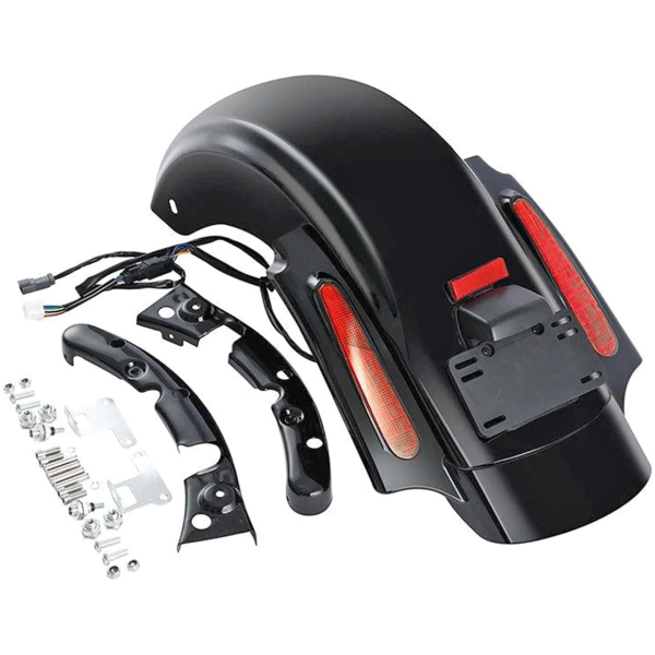 BLACK CVO STYLE LIGHTED REAR FENDER KIT FOR 2009-2013 TOURING Rear Fender CVO Gloss Black FLH/T09-13