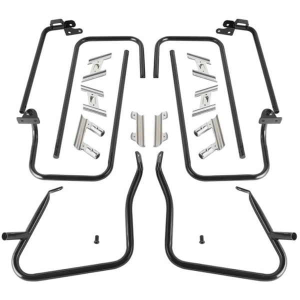 COMPLETE SADDLEBAG GUARD KITS Saddlebag Guards Black/Chrome FLH/T14-Up