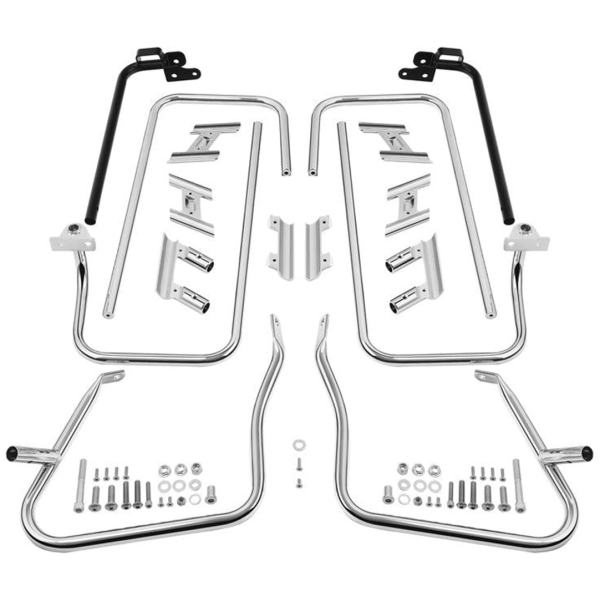COMPLETE SADDLEBAG GUARD KITS Saddlebag Guards Chrome FLH/T14-Up