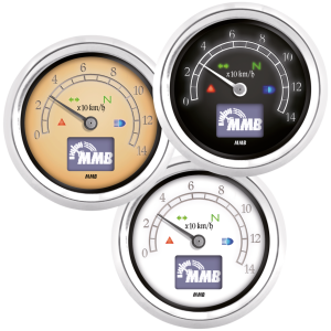 MMB ELT60 RETRO ELECTRONIC SPEEDOMETER ELT60-120m blk/gold Retro white