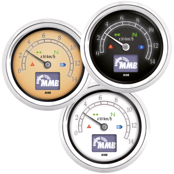MMB ELT60 RETRO ELECTRONIC SPEEDOMETER ELT60-120m blk/gold Retro white