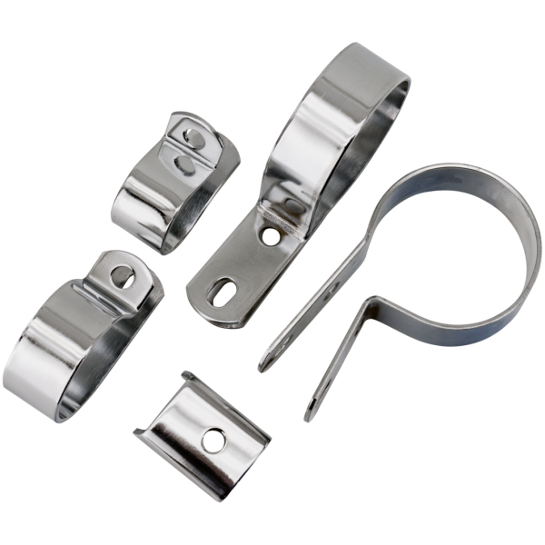 REPLICA KNUCKLEHEAD HEADERS Exhaust clamps Blk Knuckle 1941-47 5Pce