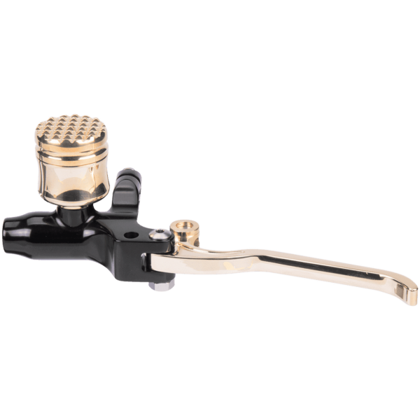 VITY'S "DIAMOND TANK" DESIGN HANDLEBAR CONTROLS Hydr CLUTCH BLK TANK BRASS LEVER BRASS