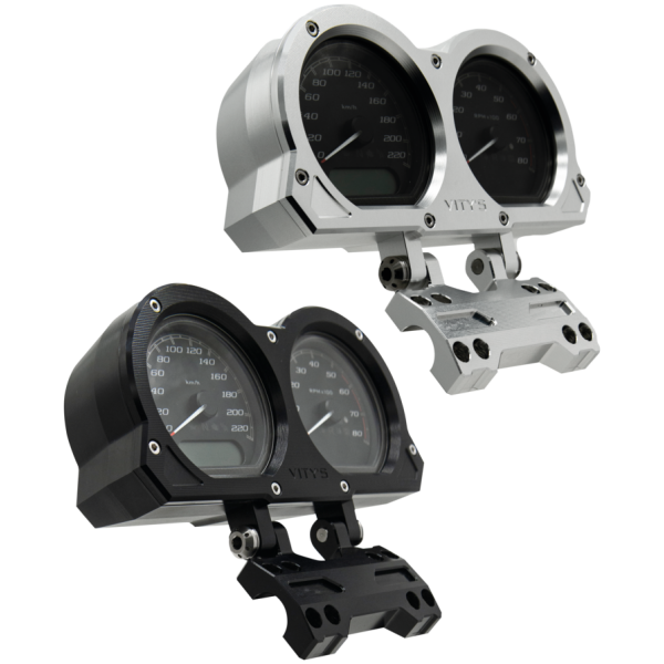 VITY'S BILLET INSTRUMENT HOUSINGS Vity's FXLR18-up billet gauge hsng silvr