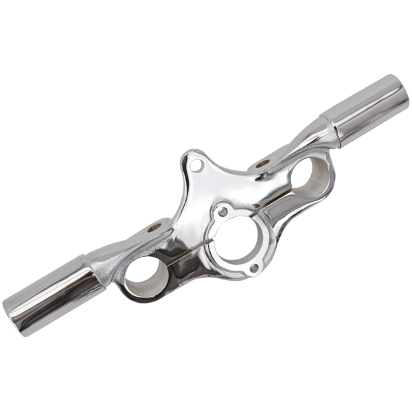 V-TWIN TRIPLE TREE CLAMPS FOR EARLY SPRINGERS Chr triple clamp for risers OFFSET sprng