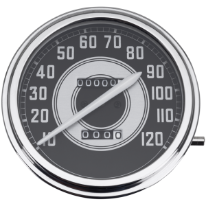 V-TWIN SPEEDOMETERS FOR FLATHEAD, SERVI-CAR & BIG TWIN Replica speedo black face 2:1 ratio whit