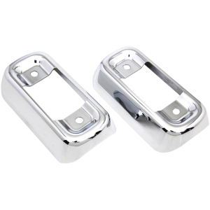 CHROME MUFFLER BRACKET COVERS FOR TOURING 4" Muffler Chr Bracket Covers FLT/H86-16