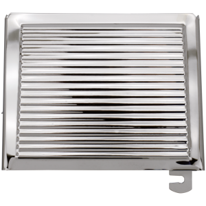 RIBBED CHROME BATTERY COVERS Chr Battery cover ribbed FL65-69