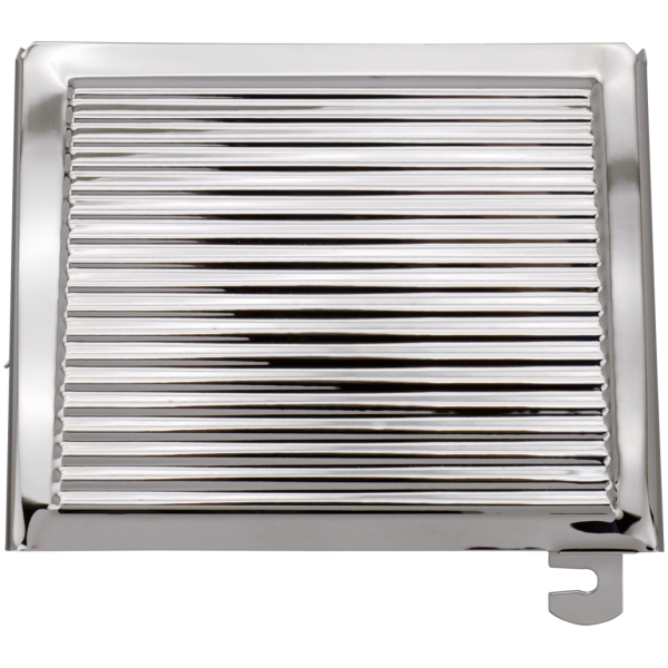 RIBBED CHROME BATTERY COVERS Chr Battery cover ribbed FL65-69