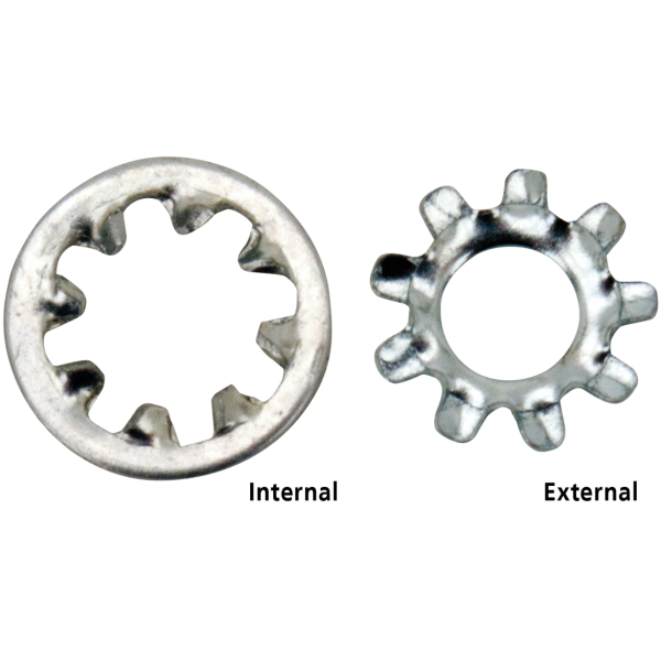 INTERNAL AND EXTERNAL LOCK WASHERS 50pck countersunk shakeproof lockwashers