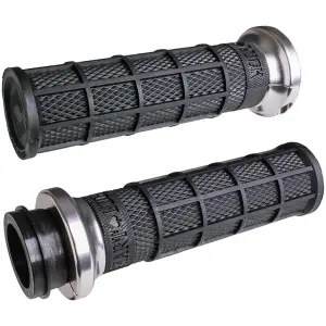 ODI HART-LUCK LOCK-ON SIGNATURE FULL-WAFFLE SLIP-ON GRIPS Hart Luck lock-on TBW grip Blk/blk/sil