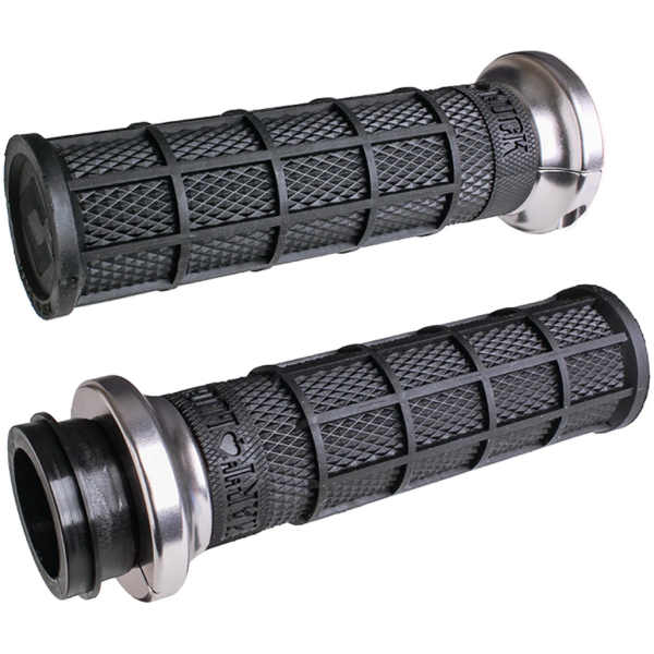 ODI HART-LUCK LOCK-ON SIGNATURE FULL-WAFFLE SLIP-ON GRIPS Hart Luck lock-on TBW grip Blk/blk/sil