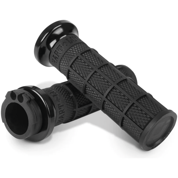 ODI HART-LUCK LOCK-ON SIGNATURE FULL-WAFFLE SLIP-ON GRIPS Hart Luck lock-on cable grip Blk/blk/blk
