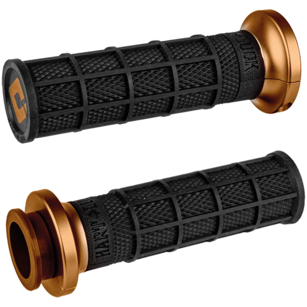 ODI HART-LUCK LOCK-ON SIGNATURE FULL-WAFFLE SLIP-ON GRIPS Hart Luck lock-on Indian grip Blk/bro/br