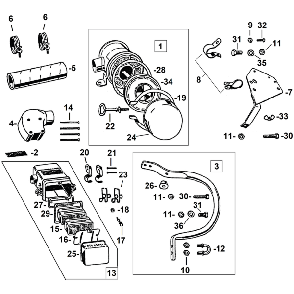 AIR CLEANER PARTS FOR WLA & WLC MODELS Clamp hose, WLA/WLC