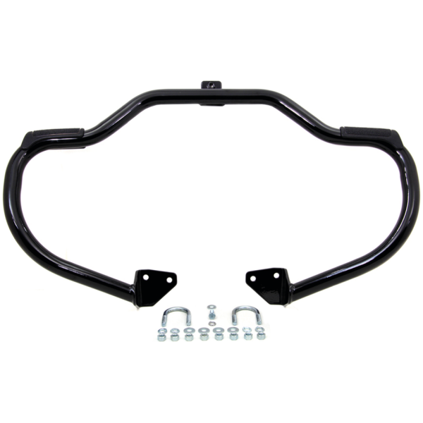 HIGHWAY BARS WITH FOOTREST RUBBERS Black engine guard/w footrest FXD06-17