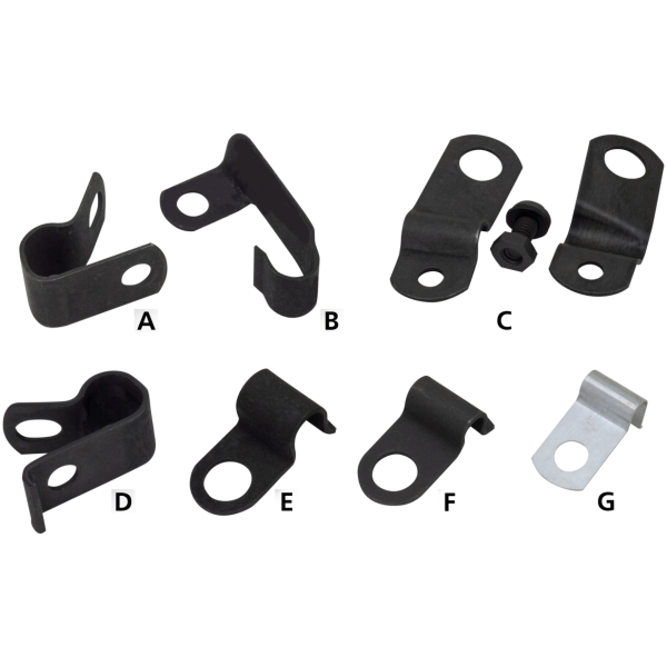 REPLICA SPEEDO CABLE CLAMPS FOR VINTAGE MODELS Blk Speedo Cable Clamp OEM #67076-41