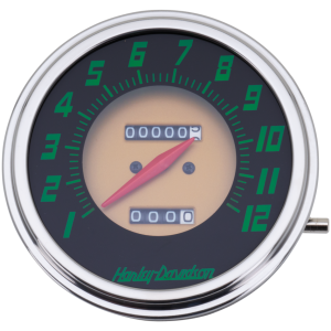 V-TWIN SPEEDOMETERS FOR FLATHEAD, SERVI-CAR & BIG TWIN Replica Black-Gold Speedo 2:1 FL56-61